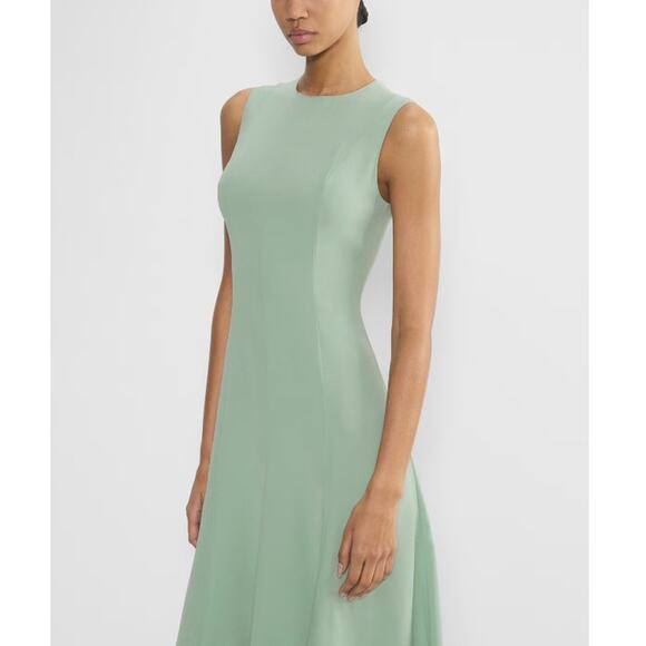 Aritzia Babaton Women's Terrace Sage Crepe Fit and Flare Listing Dress Size 6 - Picture 9 of 10
